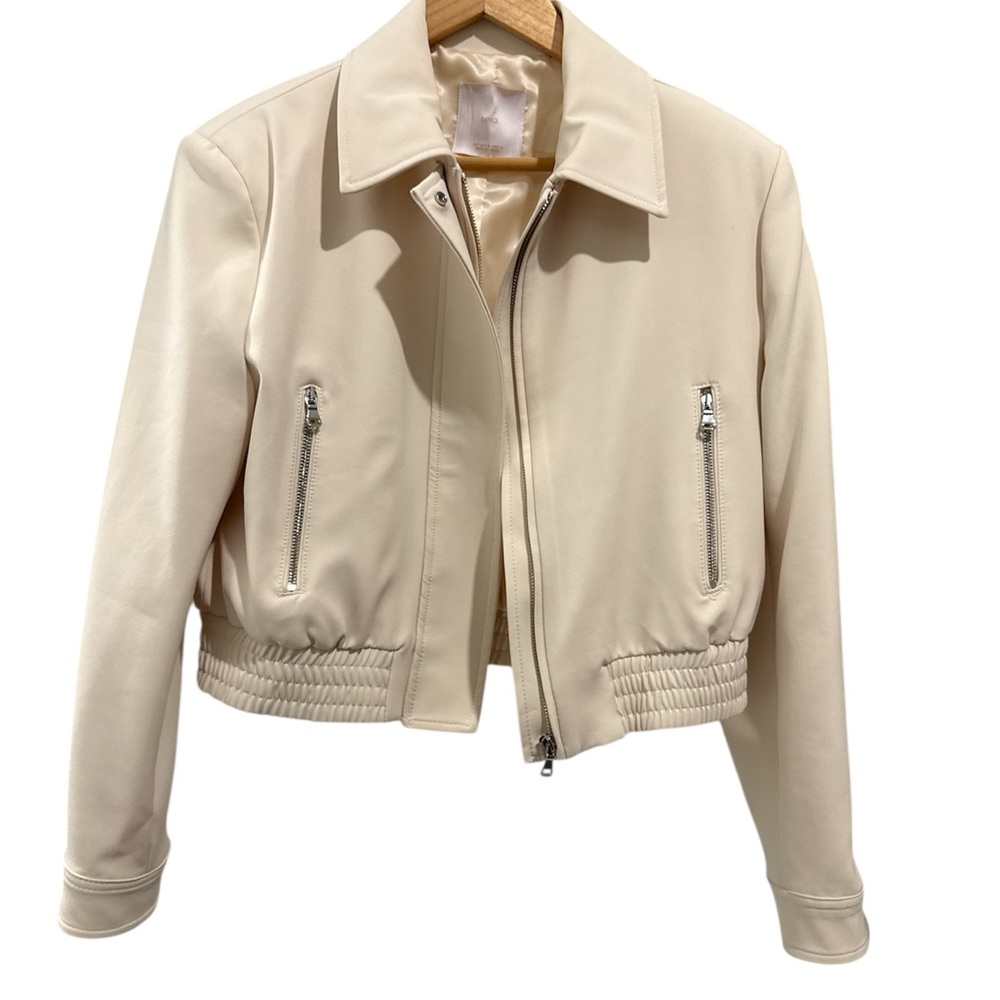 Mango Cream Bomber Jacket for Women